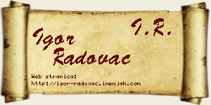 Igor Radovac vizit kartica